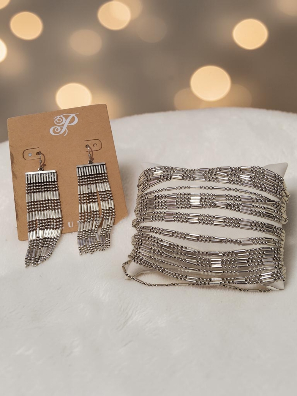 Plunder Multi-Strand  Bracelet and Fringe Earrings Set